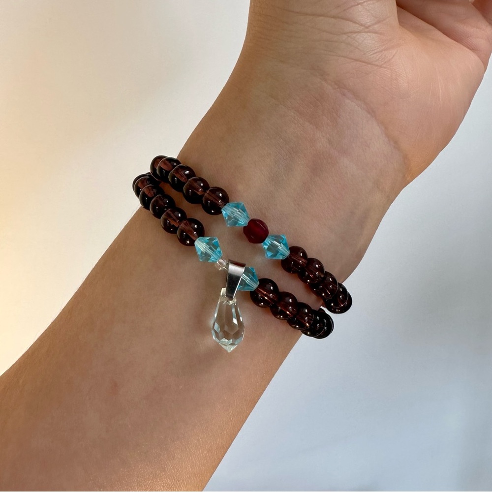 3/$20 Garnet Beaded Stretchy Bracelet